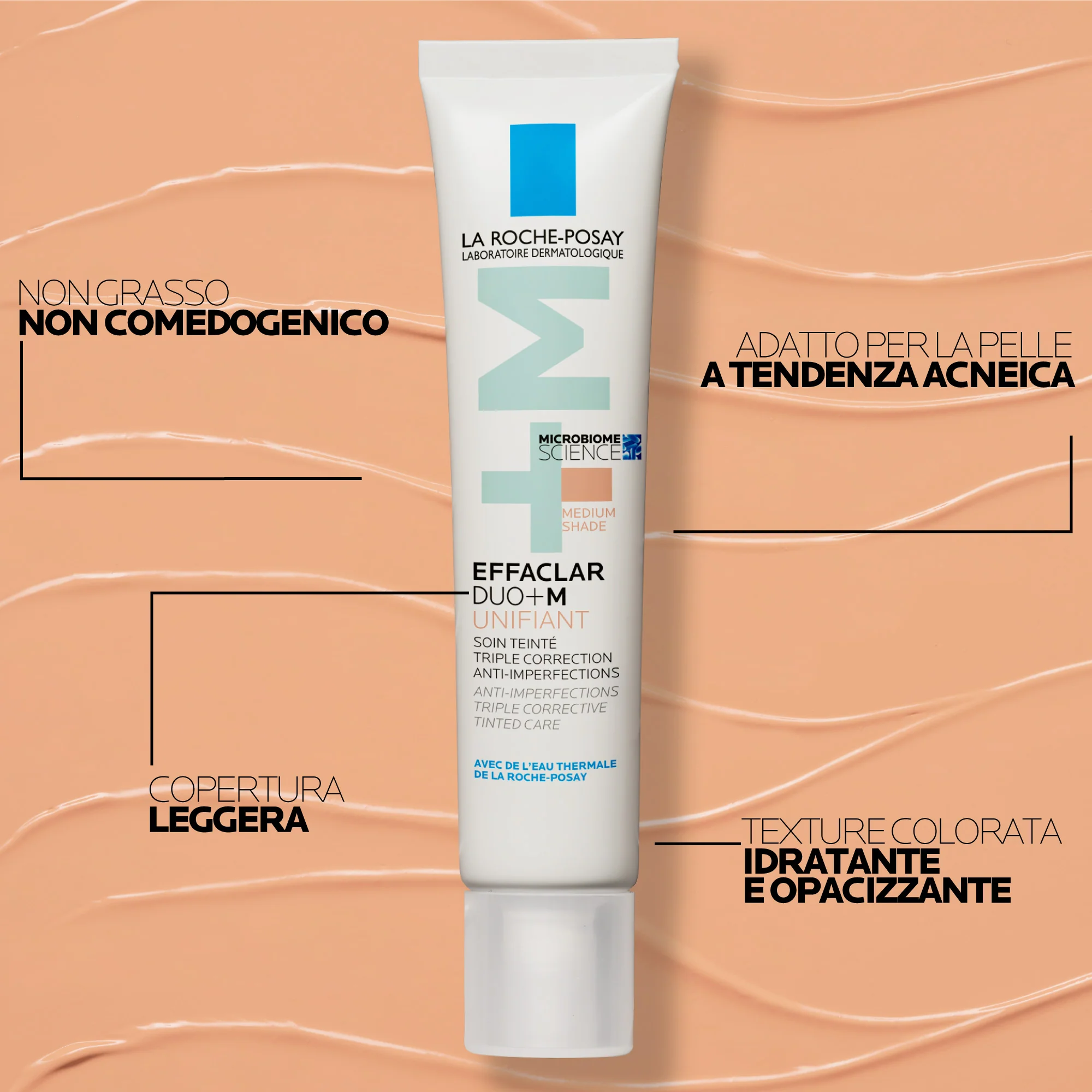 Effaclar Duo+M Unifiant – Korrigierende, ausgleichende und reinigende Pflege – Getönte Gesichtscreme gegen Unreinheiten