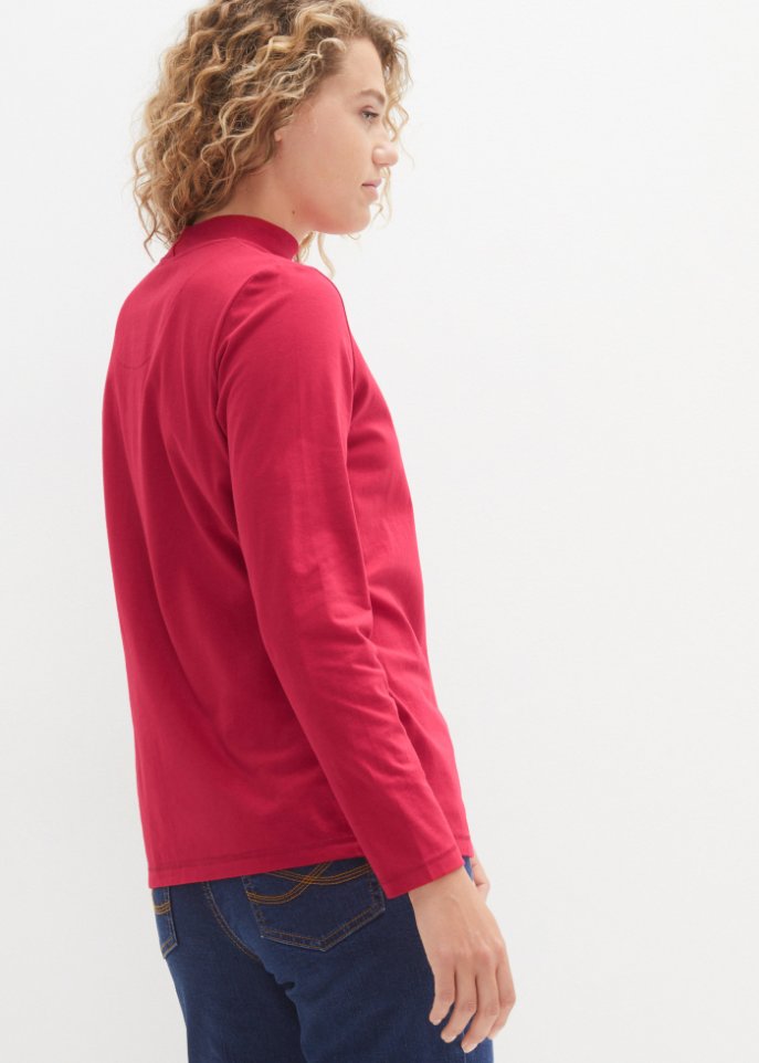 Essential Langarmshirt mit Stehkragen, seamless