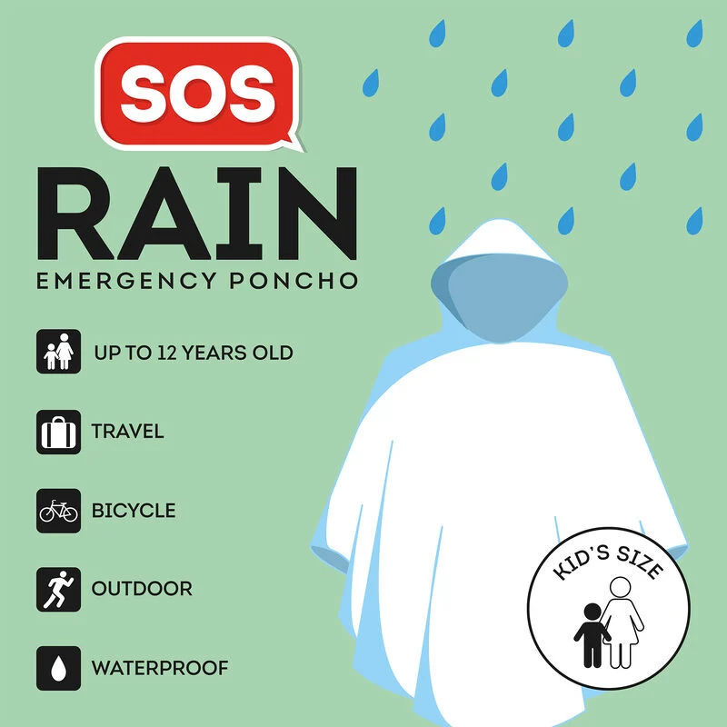 Poncho de lluvia para niños - SOS Rain-Kid's size