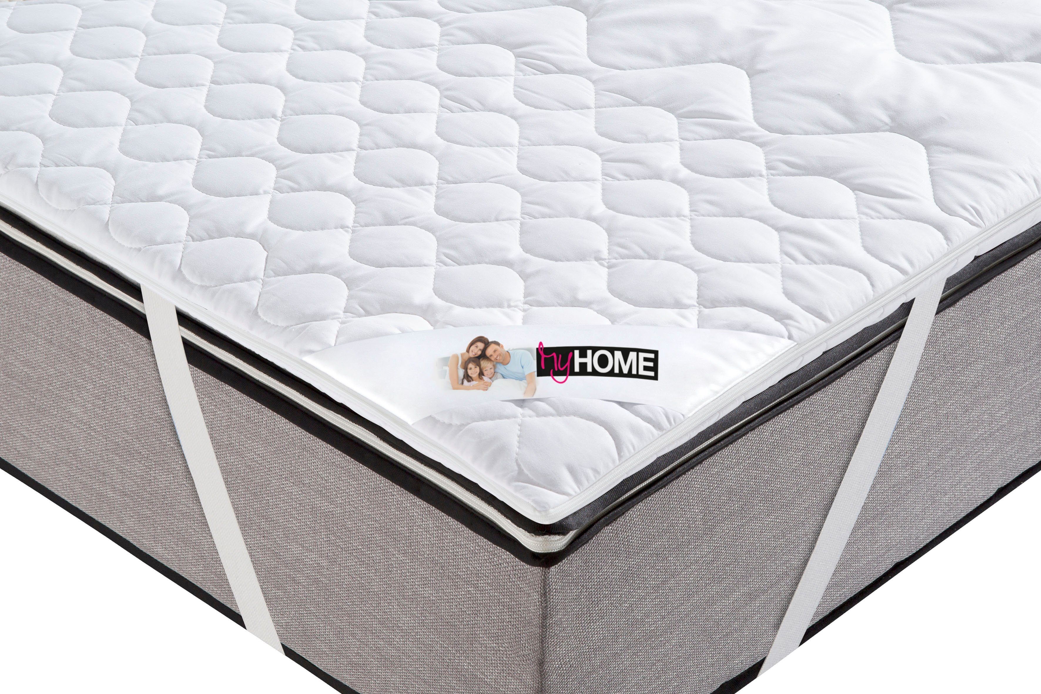 Topper Fantasy, 7 Zonen Topper in 90x200, 140x200 cm und weitere Größen, my home, 4 cm hoch, Komfortschaum, Ideal für Boxspringmatratzen, Baumwoll-Bezug kochfest bis 95 °C