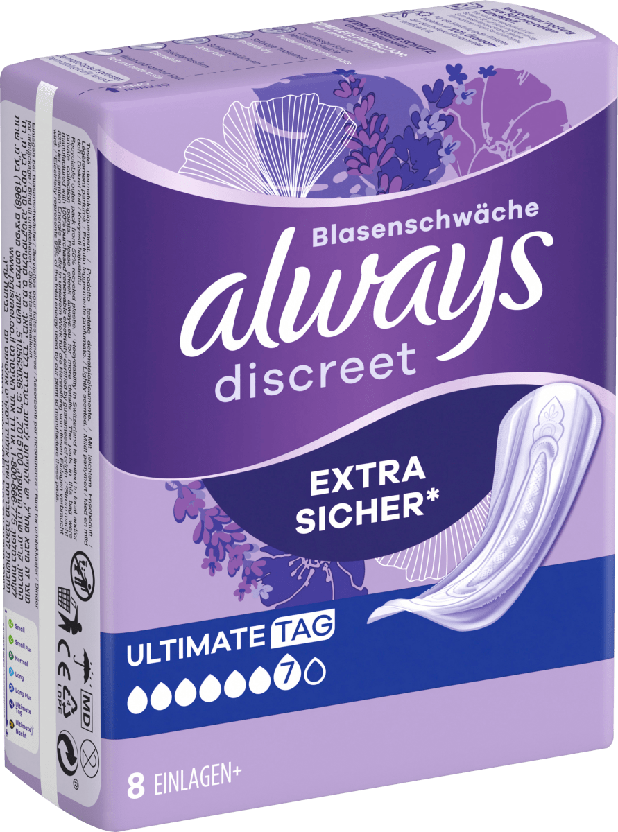 discreet Inkontinenz Einlagen Ultimate Tag, 8 St