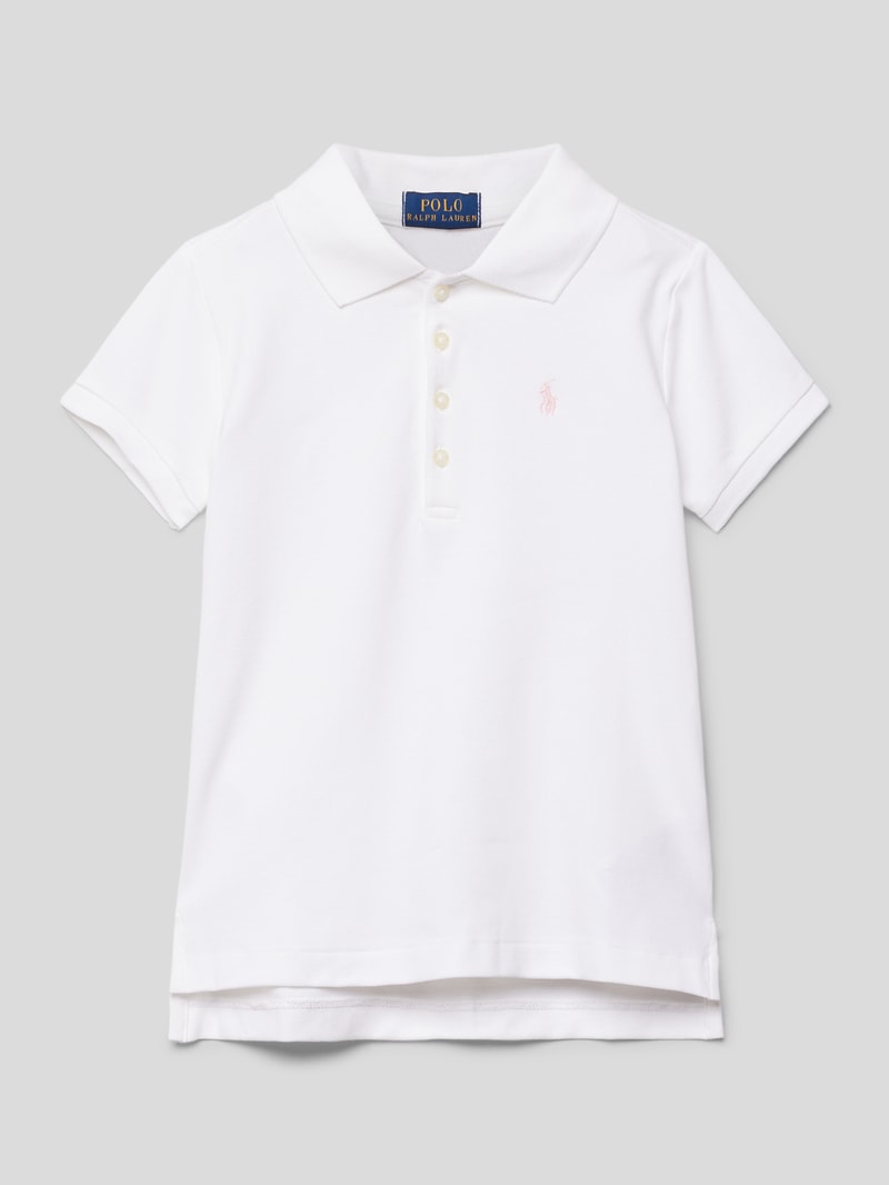 Poloshirt mit Label-Stitching in weiß