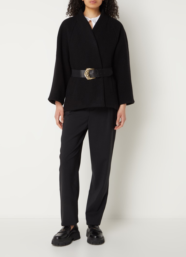 ba&sh  Hini cape van wol met gespdetail