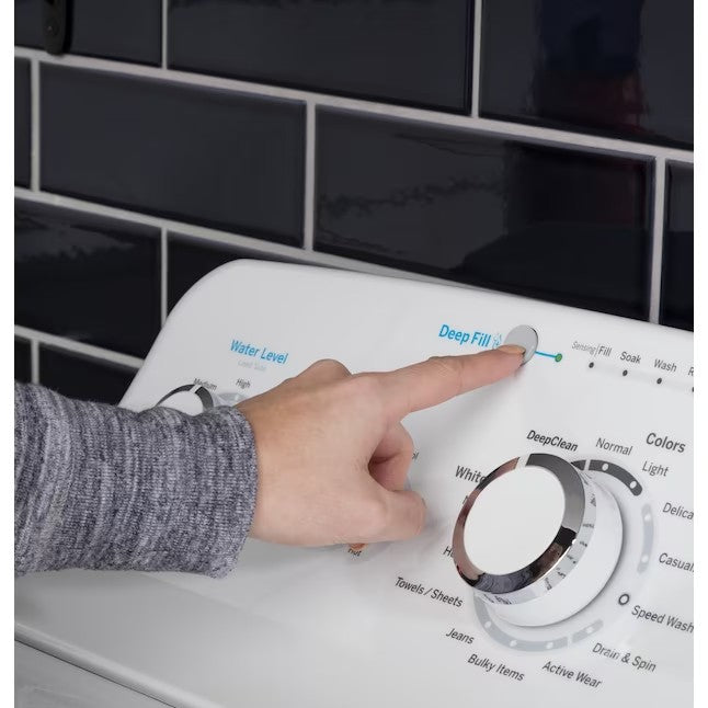 GE 4.5-cu ft High Efficiency Agitator Top-Load Washer (White)