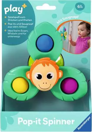 Play+ Pop-it Spinner: Affe - Babyspielzeug ab 6 Monaten