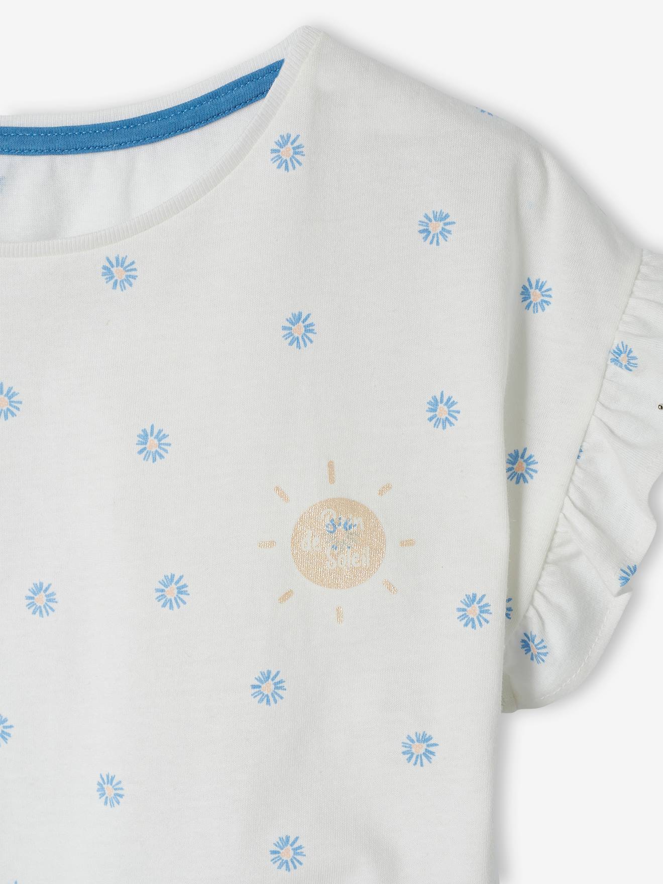Vertbaudet Mädchen-Set: T-Shirt & Shorts - pfirsich