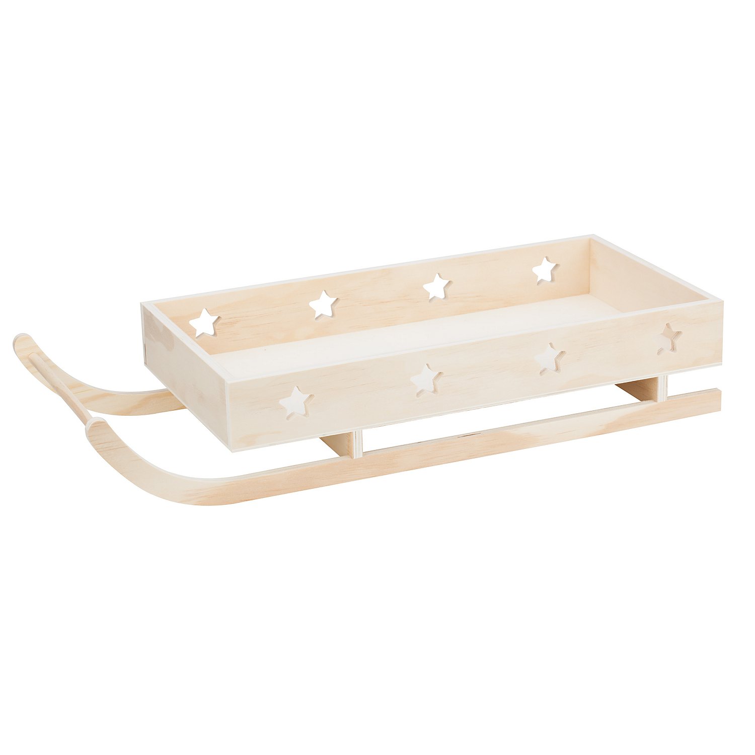 Schlitten aus Holz, mit Tablett, 50 x 20 x 9 cm