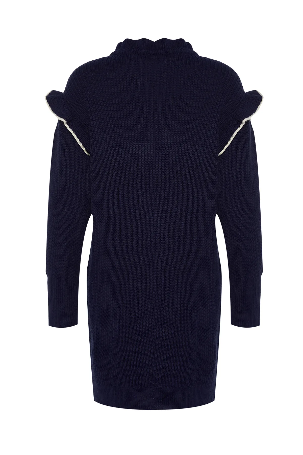 Trendyol Modest  Marineblauer, cremefarbener Strickpullover mit Paspelierung TCTAW24AK00171