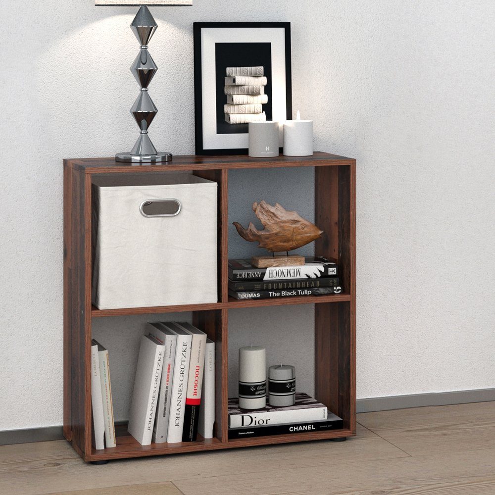Vicco Raumteiler Standregal Bücherregal TETRA 4 Fächer Old Style