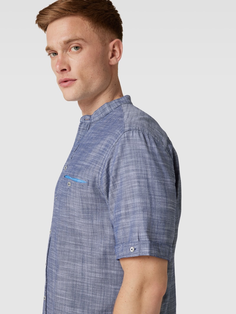 Freizeithemd mit Brusttasche in marineblau