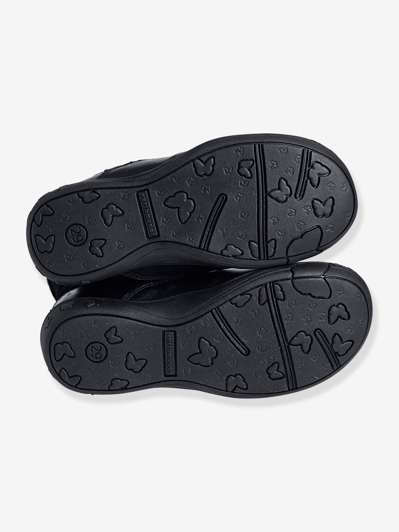 Mi-bottes cuir fille noir