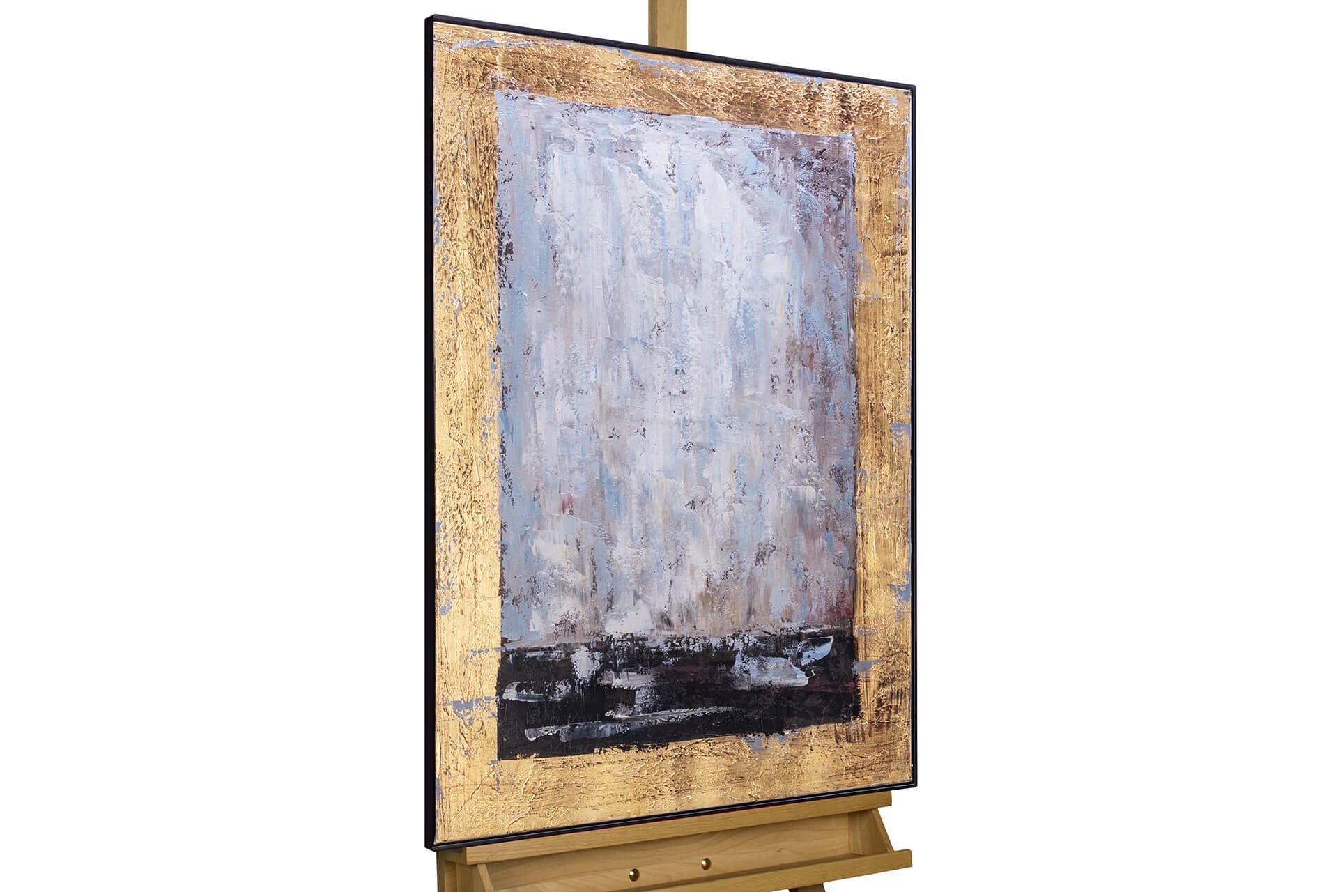 KUNSTLOFT Gemälde Goldene Aura 60x90 cm, Leinwandbild 100% HANDGEMALT Wandbild Wohnzimmer