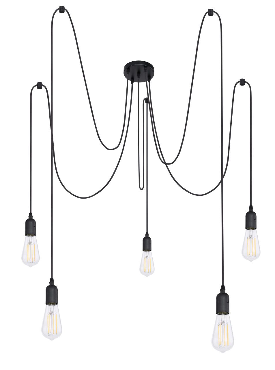 Globo Lighting - OLIVER - Hängeleuchte Metall schwarz, 5x E27
