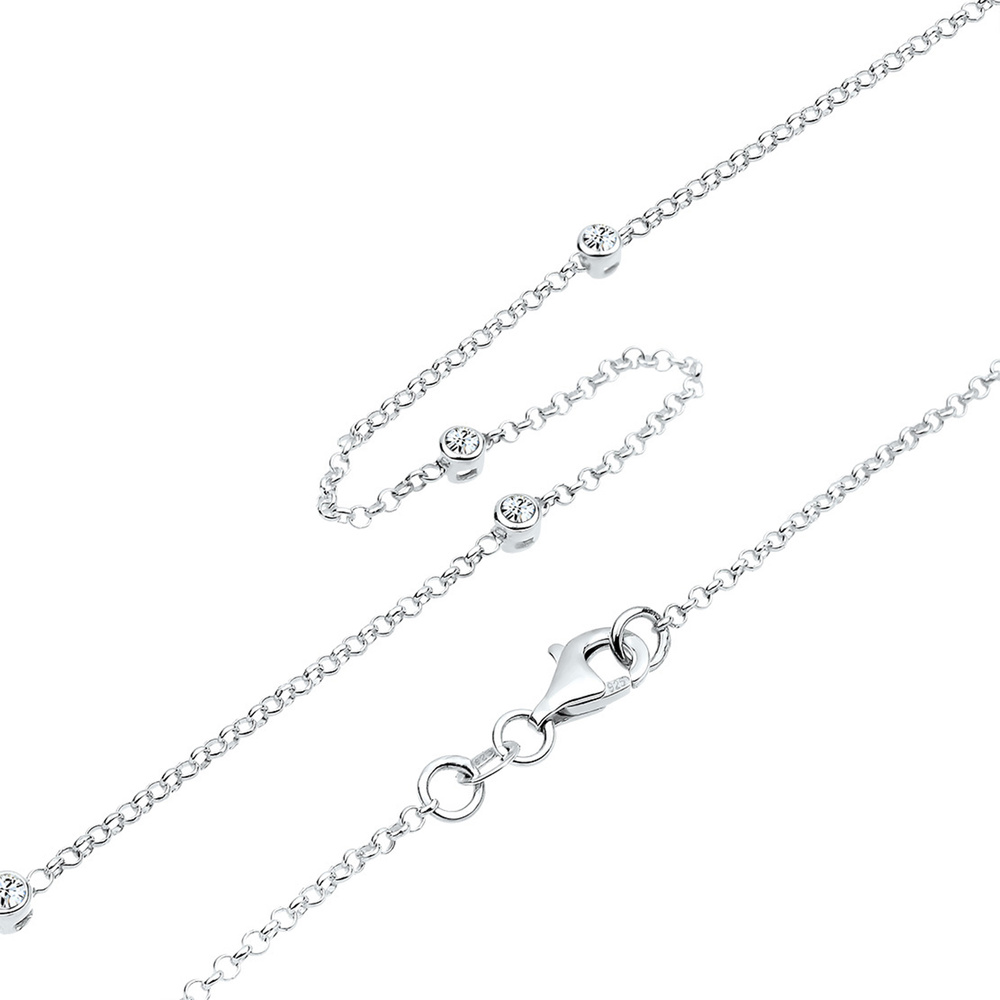Elli Elli Collier Femmes Solitaire avec Cristal en Argent Sterling 925 collier