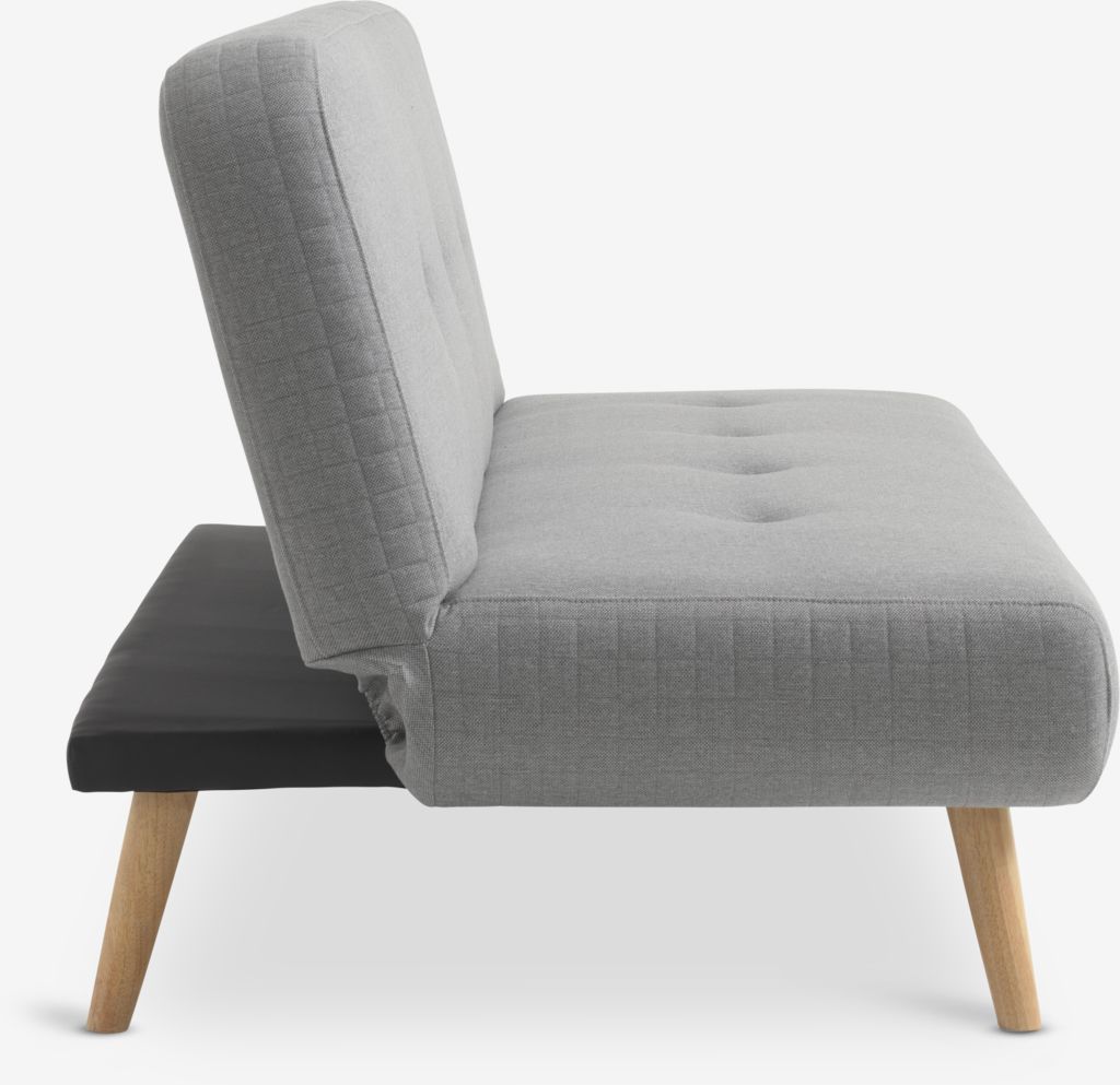 Sofa rozkładana JUVRE, tkanina jasnoszara/naturalna