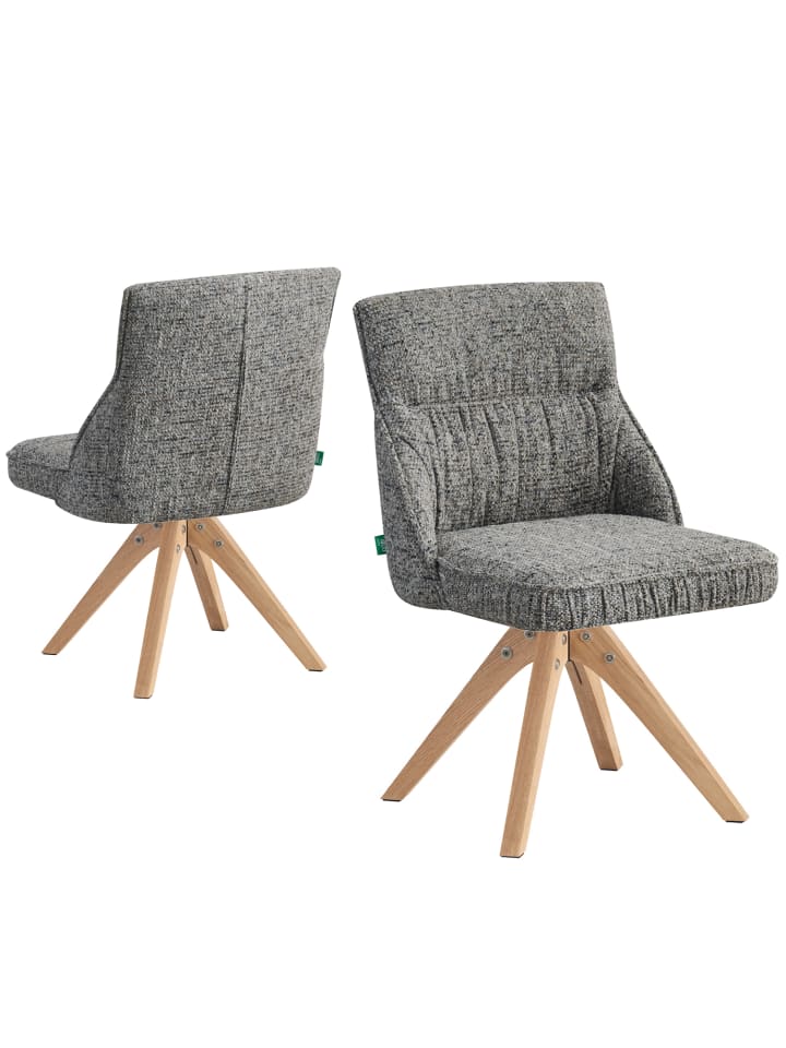 DUBI Möbel 2er-Set: Drehstuhl TALINA in Dunkelgrau - (B)49 x (H)84 x  (T)62 cm günstig kaufen onesize
