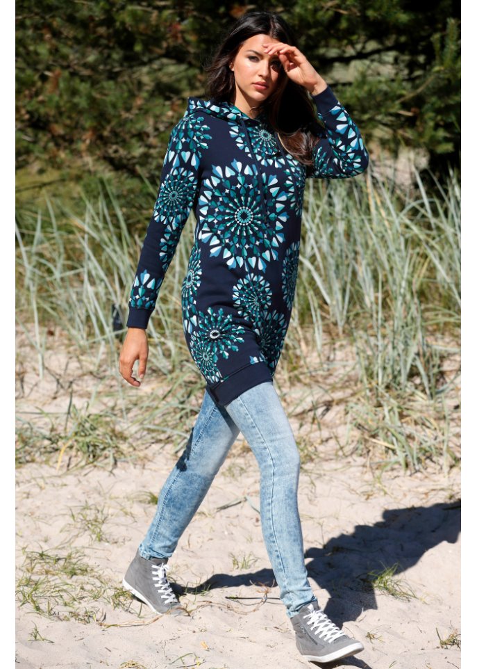 Sweatkleid, bedruckt, Langarm