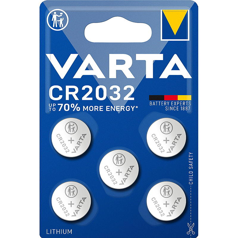 Varta Knappcellebatteri 5-pk, CR2032 Varta