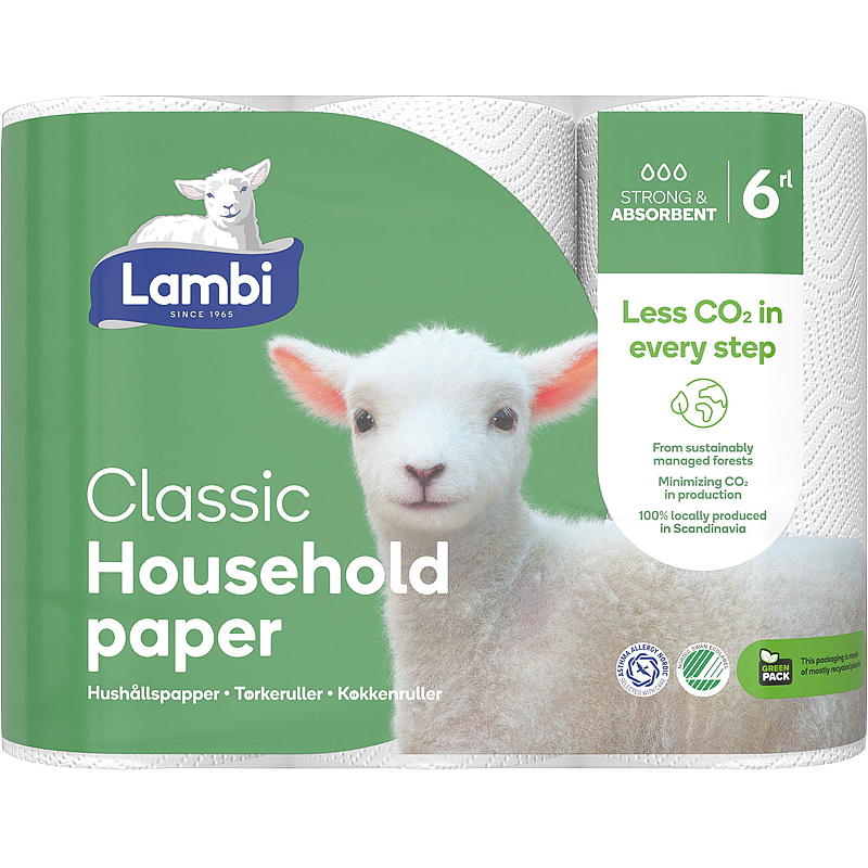 Lambi Tørkerull 6-pk hvit Lambi