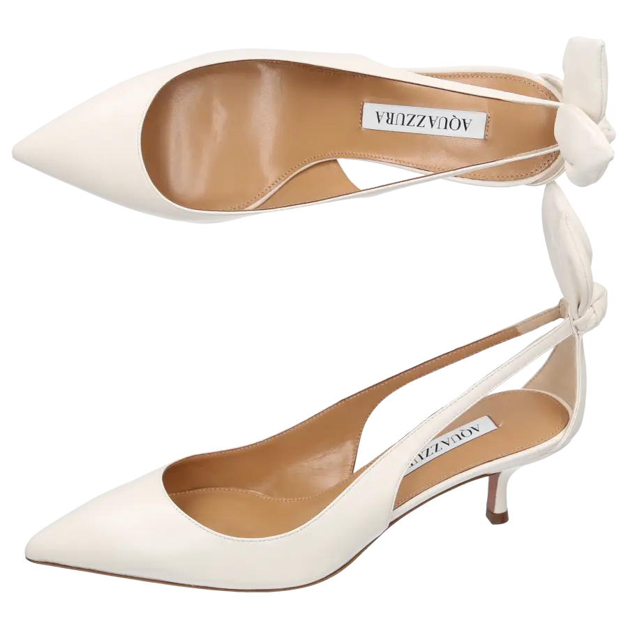 Aquazzura - Pumps BOW TIE 50 Nappaleder - weiß