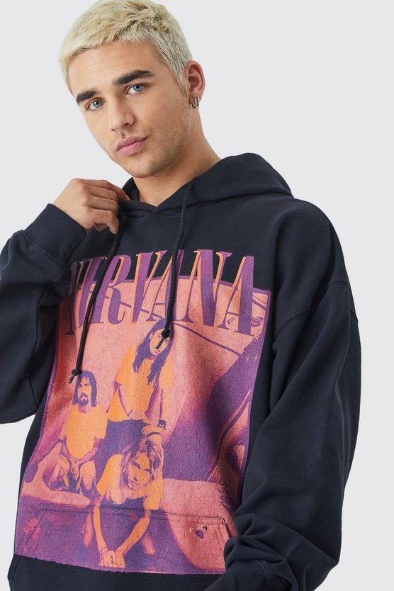 Oversize Hoodie mit lizenziertem Niravana Band Print