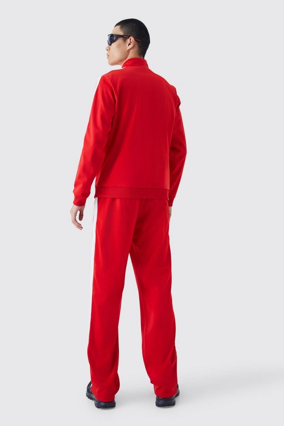 Lockerer Trikot-Trainingsanzug mit Reißverschluss-Detail
