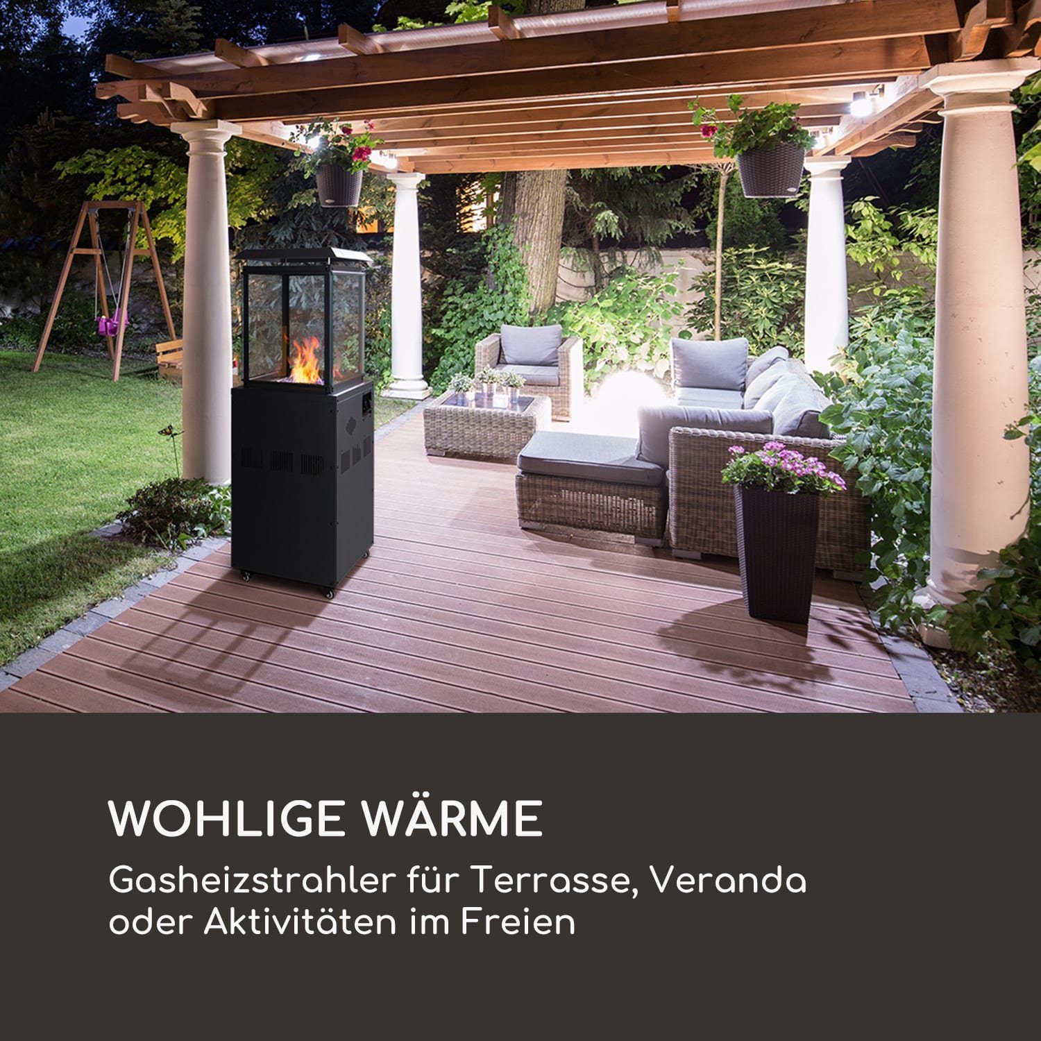 blumfeldt Terrassenstrahler Flagranti, 8000 W, elektrische Gasheizgerät terrassenheizstrahler Outdoor
