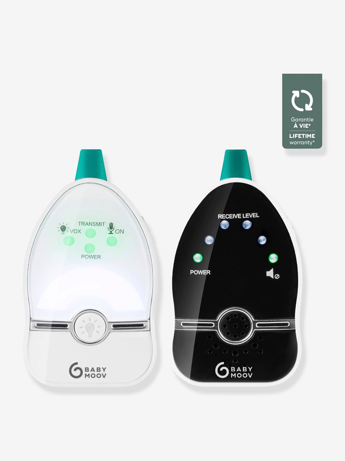 Ecoute-bébé Easy Care portée 500 mètres BABYMOOV blanc/noir