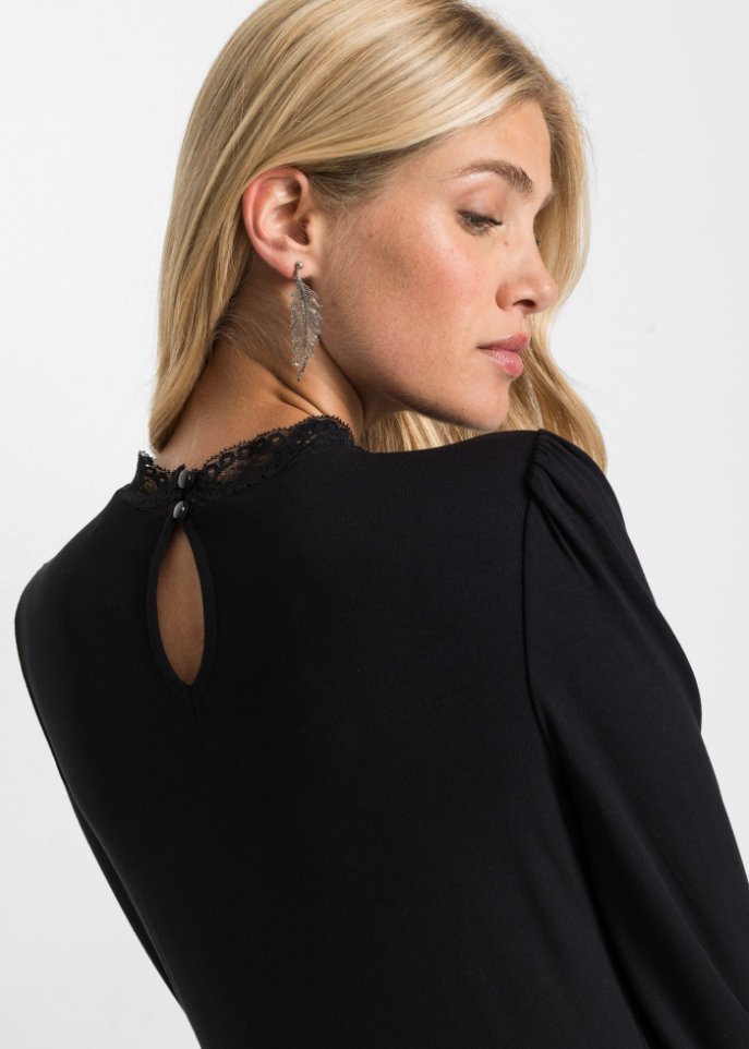 Langarmshirt mit Spitze