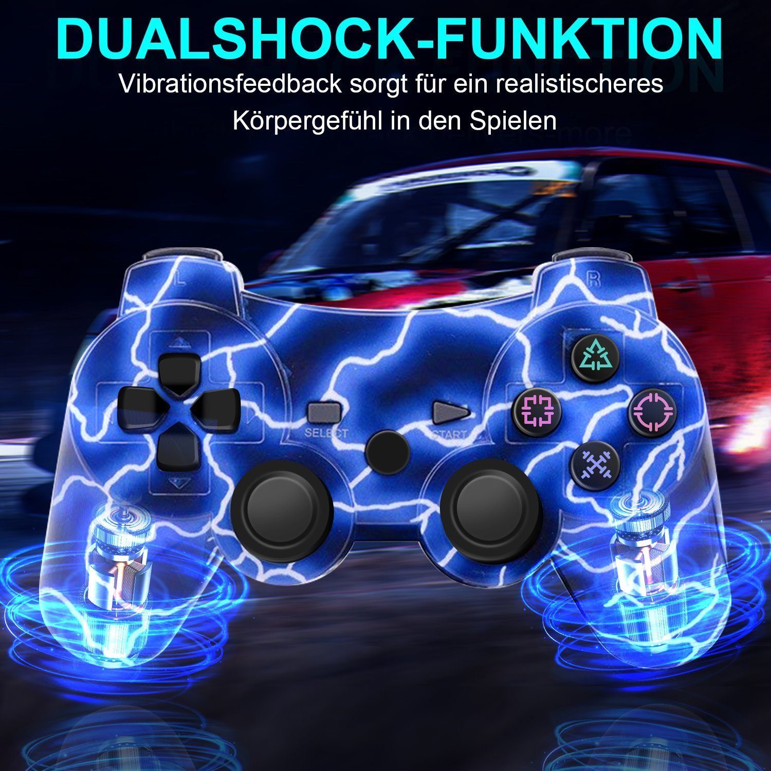 KINSI Gamepad,Game Controller, für PS4,doppelseitig,600mAh PlayStation 4-Controller