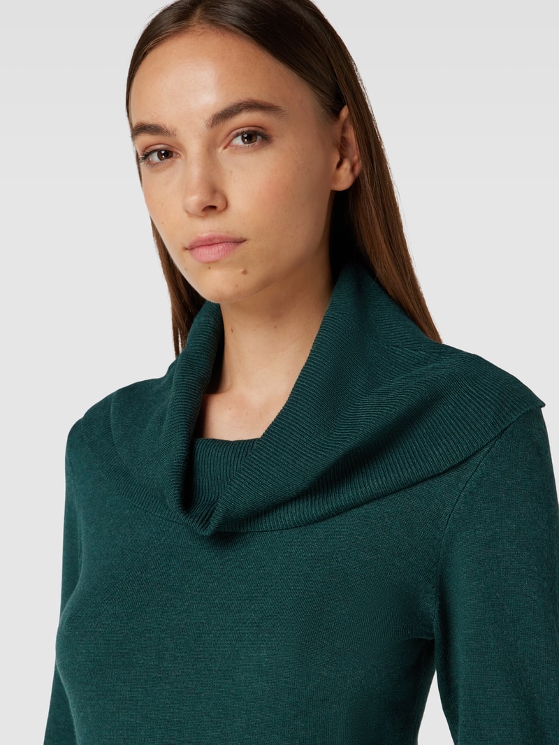Strickpullover mit Schalkragen Modell 'Dollie' in smaragdgrün