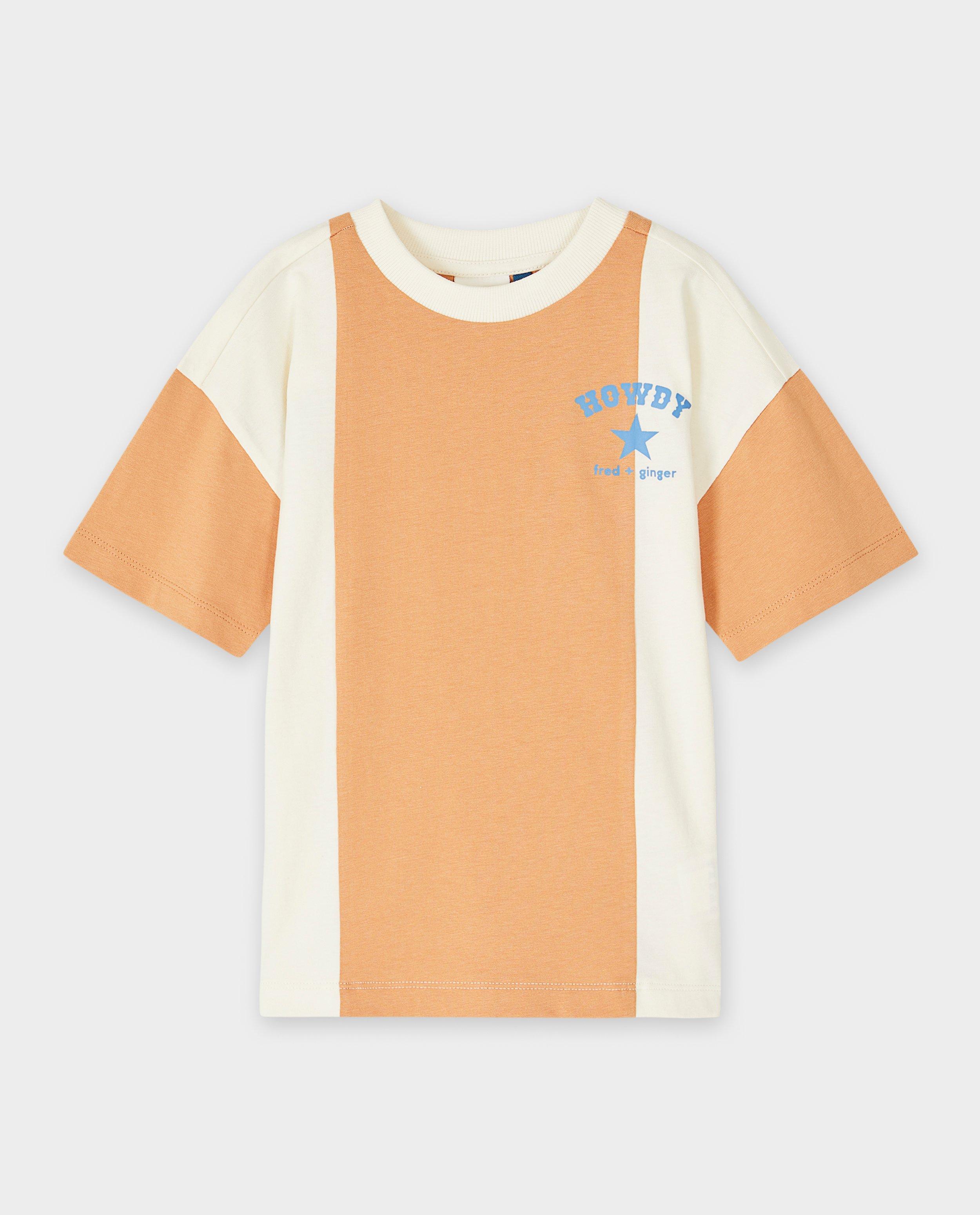 Fred + Ginger hátulnyomott póló, unisex, 92-128 világosbarna