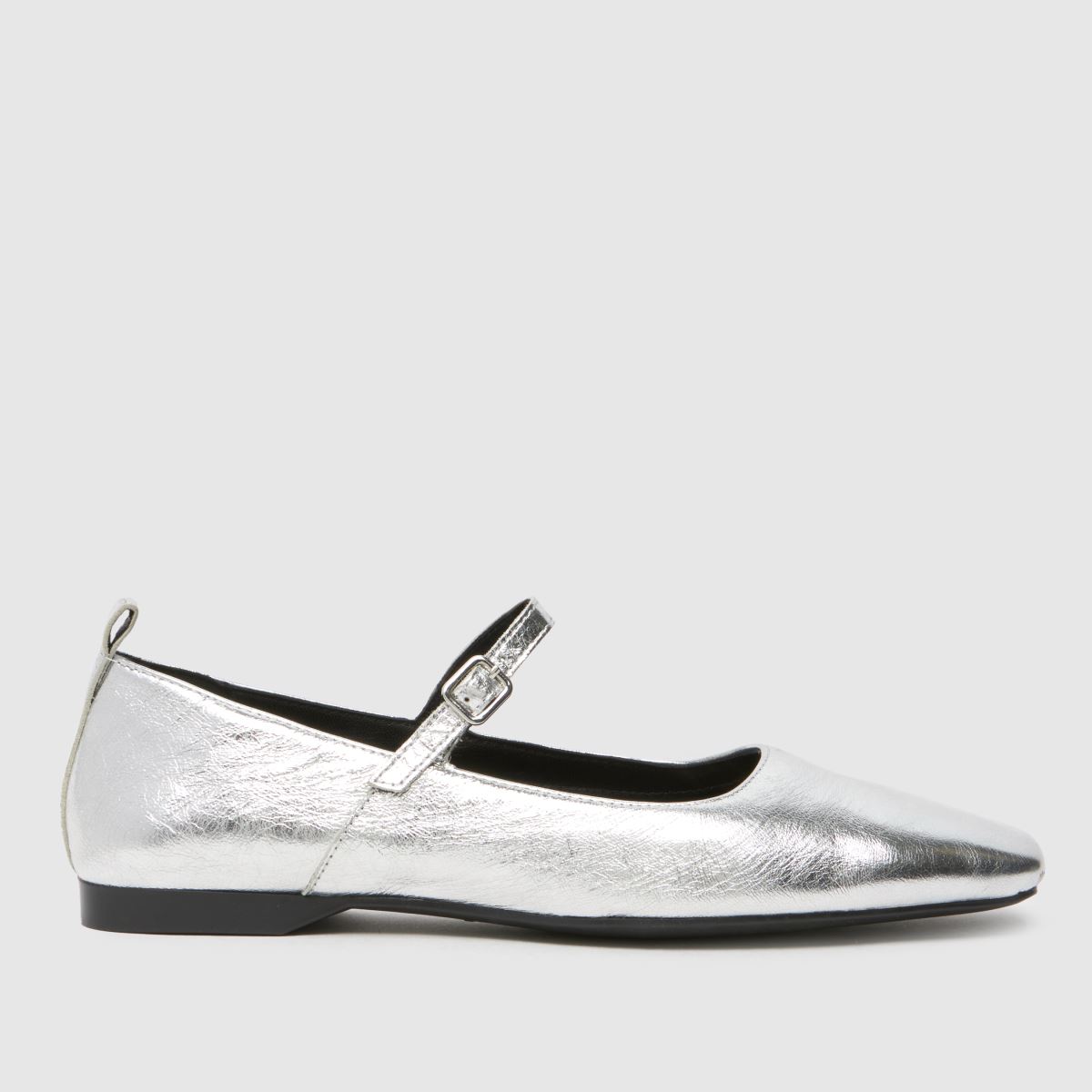 Vagabond Shoemakers – Delia – Silverfärgade ballerinaskor med Mary Jane-motiv