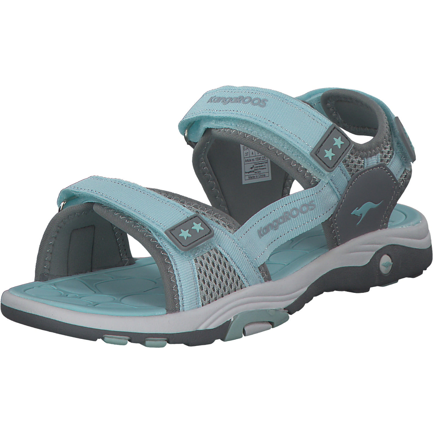 KangaROOS K-Leni Kira 10045, Sandalen (Kinder), Kinder, türkis/grau