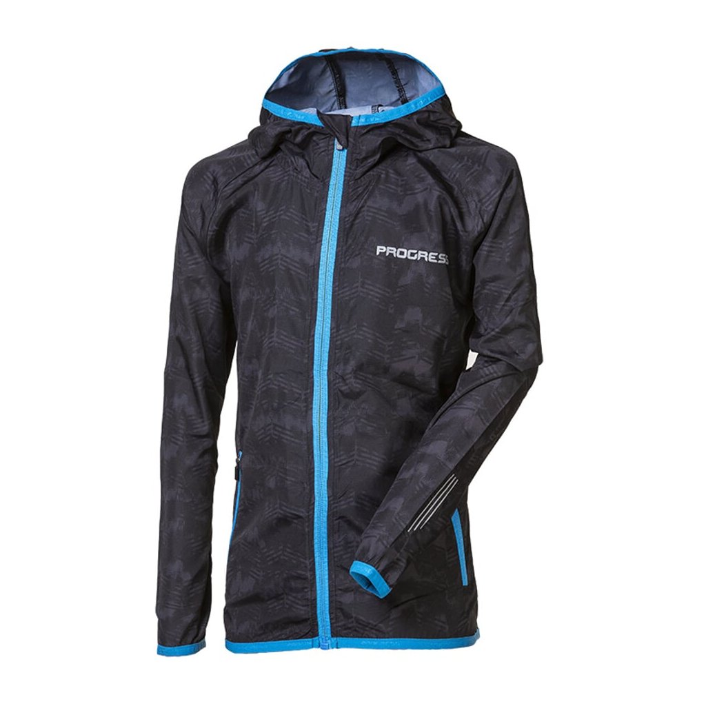 Progress Valedo Kinder-Kapuzenjacke schwarz/blau