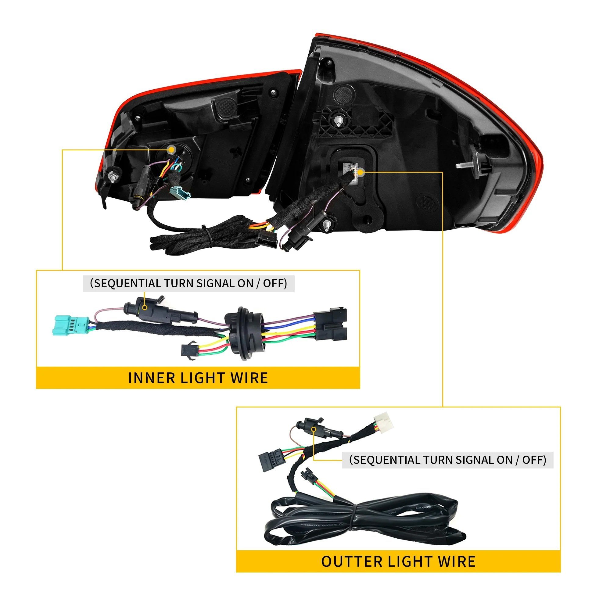 LLCTOOLS Rückleuchte Voll LED Rückleuchten für BMW F10 Limousine 2010-Rot in OLED Technik, LED fest integriert