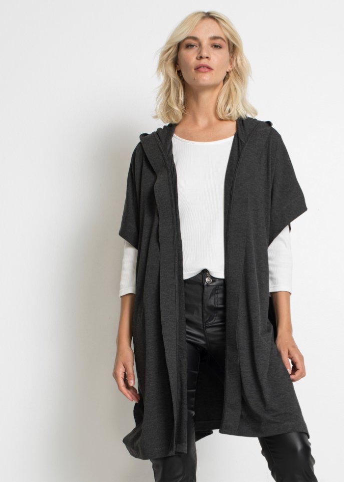 Sweat-Poncho mit Kapuze