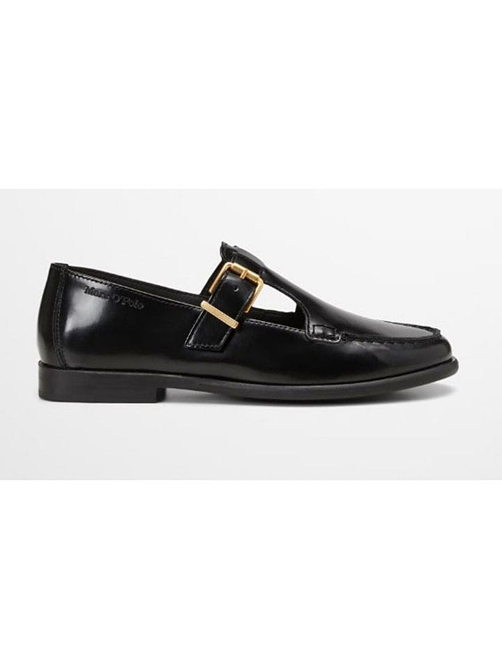 Marc O'Polo Shoes Leder-Mokassins in Schwarz günstig kaufen