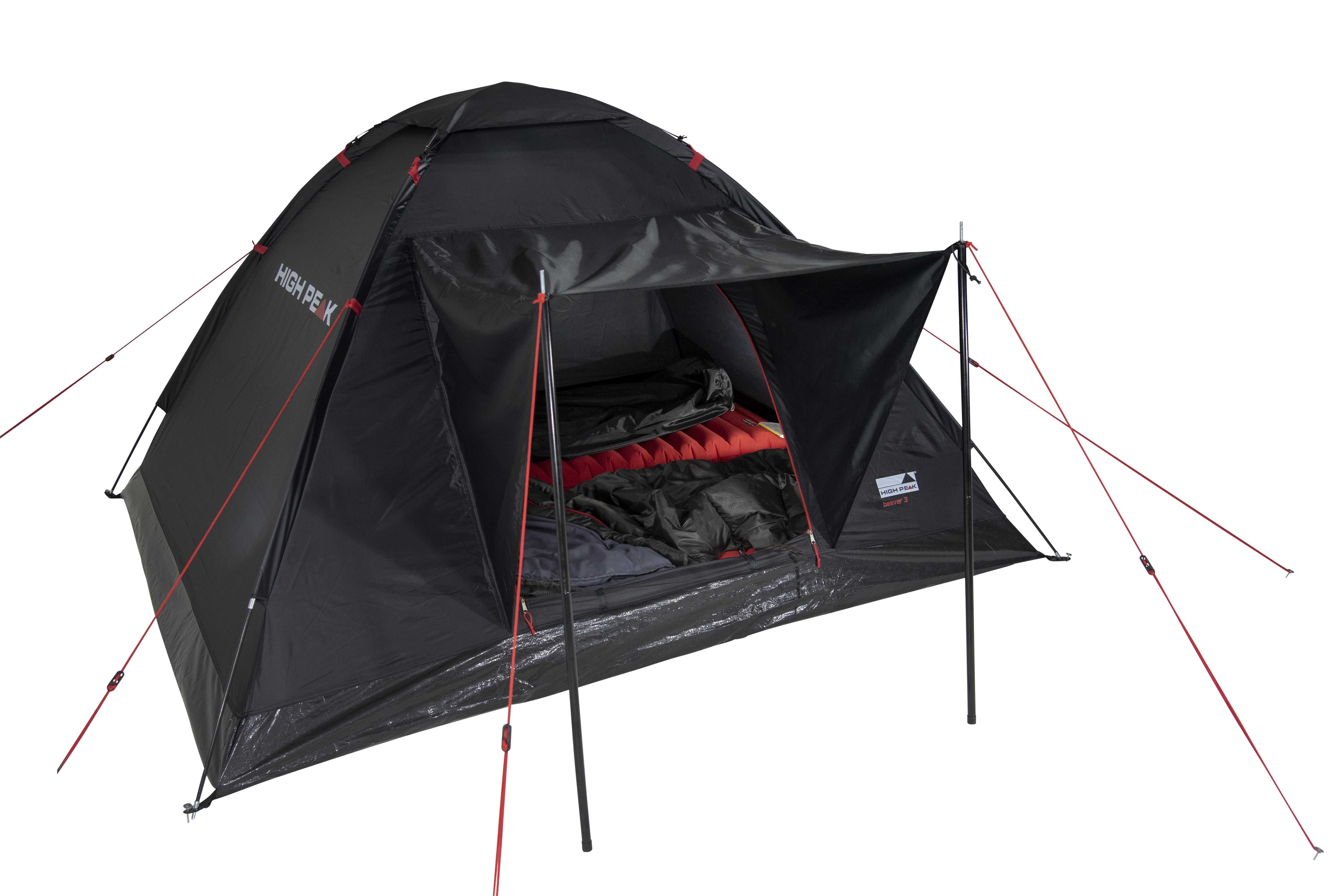 High Peak Beaver 3 Schwarzes Kuppelzelt