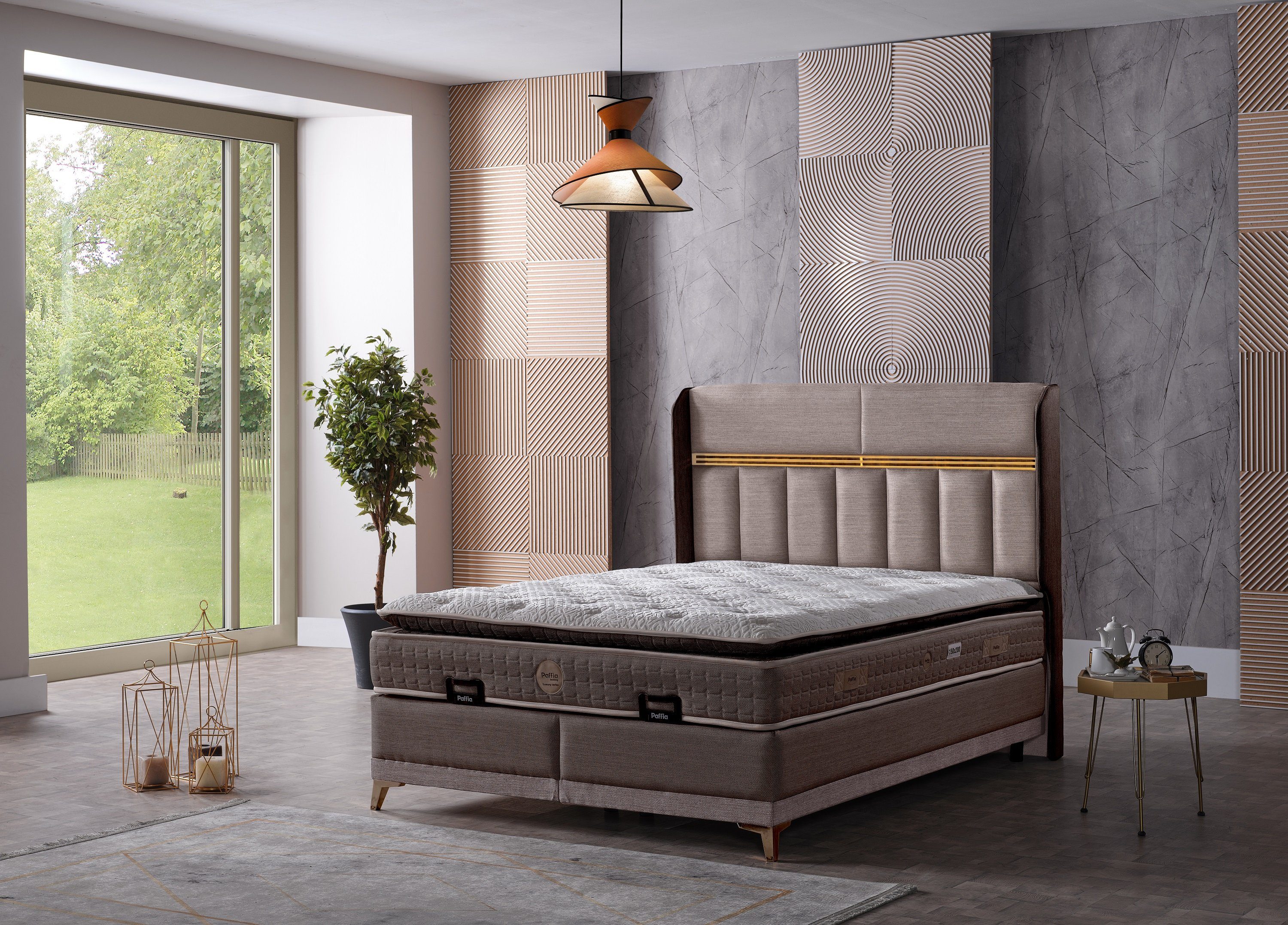 Moln Boxspringbett Boxspringbett 160x200 cm inkl. Matratze mit Topper Dolce (Bett 160x200, 2x Bettkästen + Matratze + Kopfteile), inklusive Topper