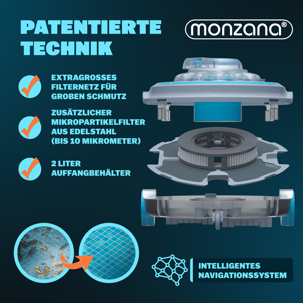 Casaria monzana® Poolreinigungsroboter Poolboy 600 35x18,5cm grau