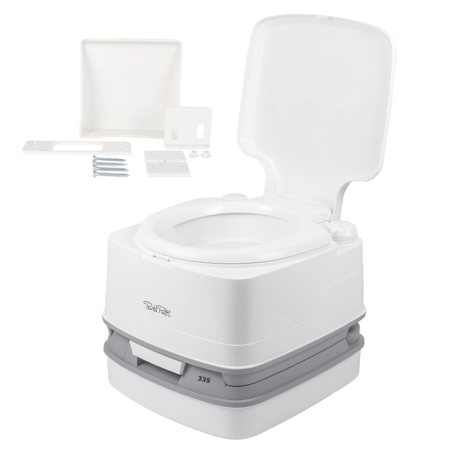 THETFORD Campingtoilette Thetford Porta Potti 335 10L Tank + Hold-Down-Kit