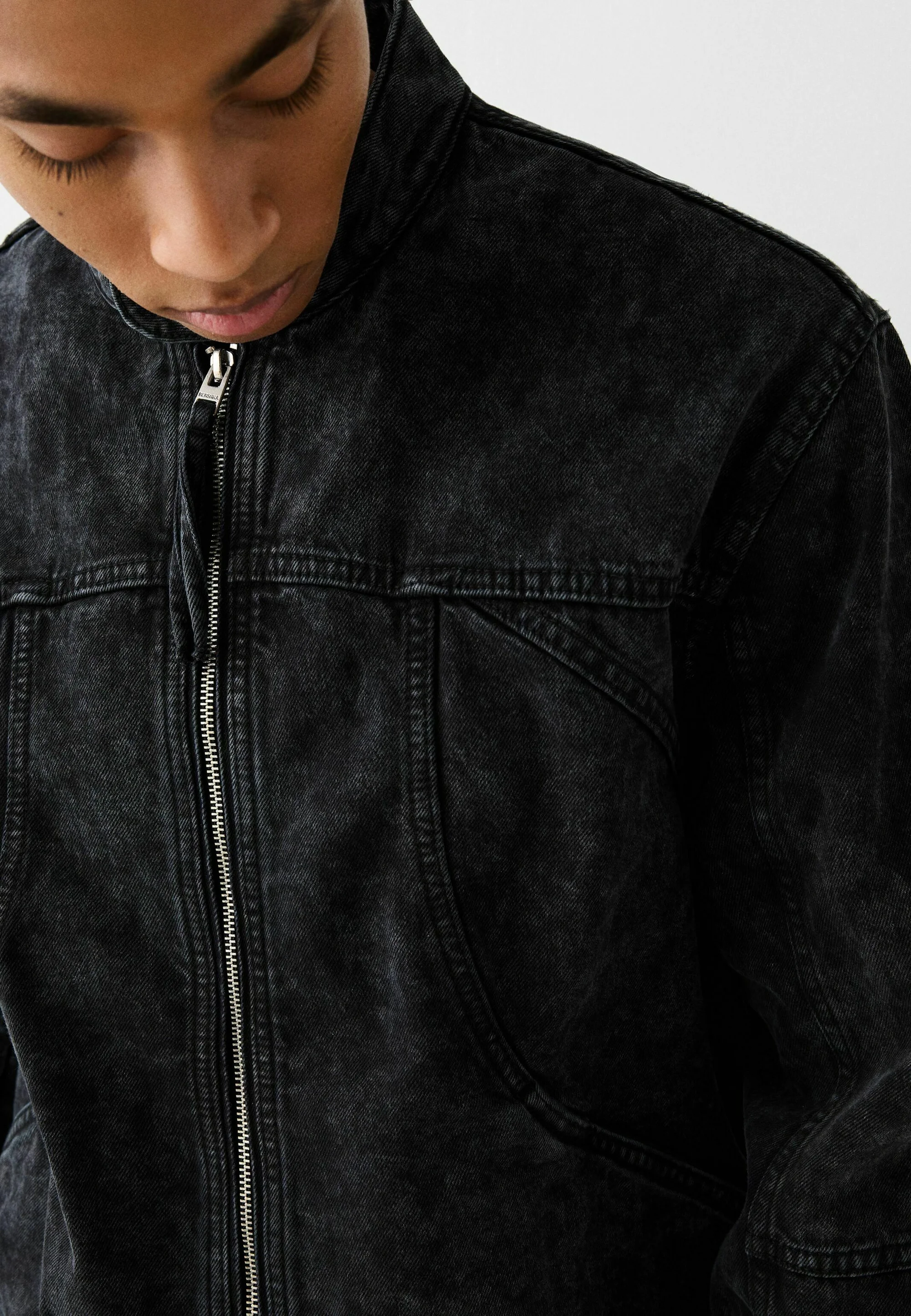 Bershka ACID WASH - Chaqueta vaquera