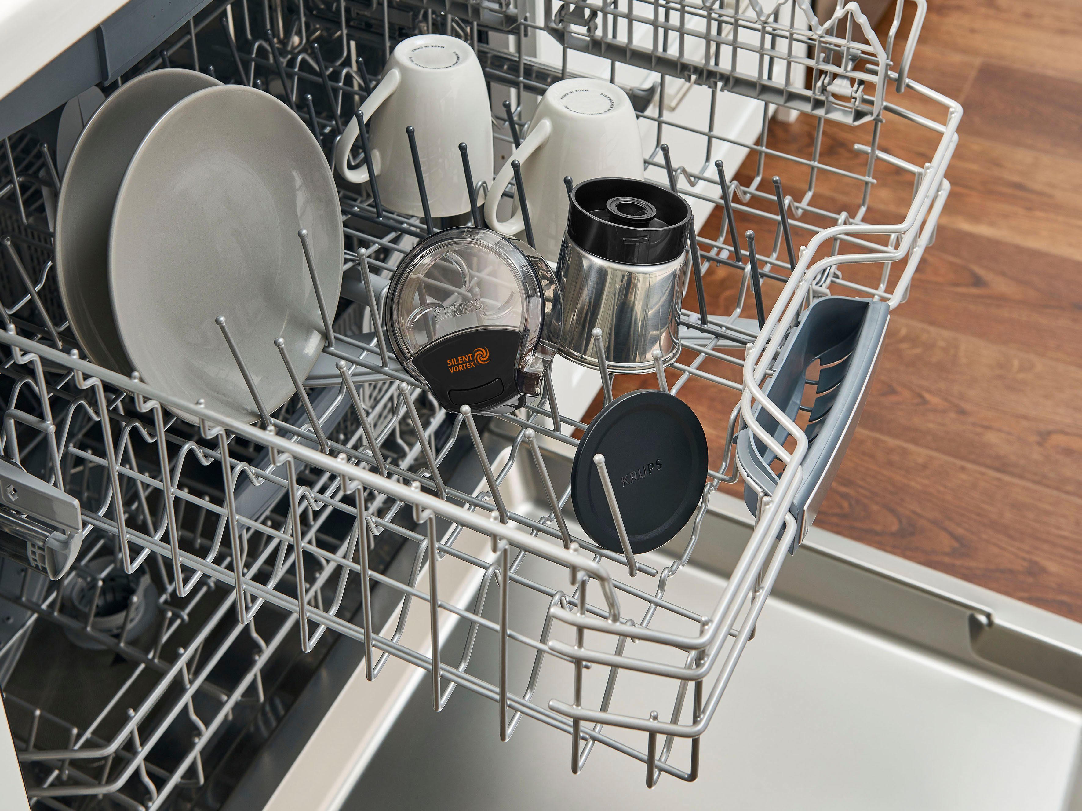 Krups Kaffeemühle GX3328 Silent Vortex, 175 W, Schlagmesser, 90 g Bohnenbehälter, leistungsstark, effizient, superleise, für 12 Tassen, 3-in-1-Mahlwerk