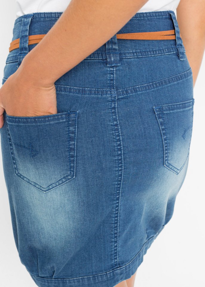 Jeansrock mit Gürtel