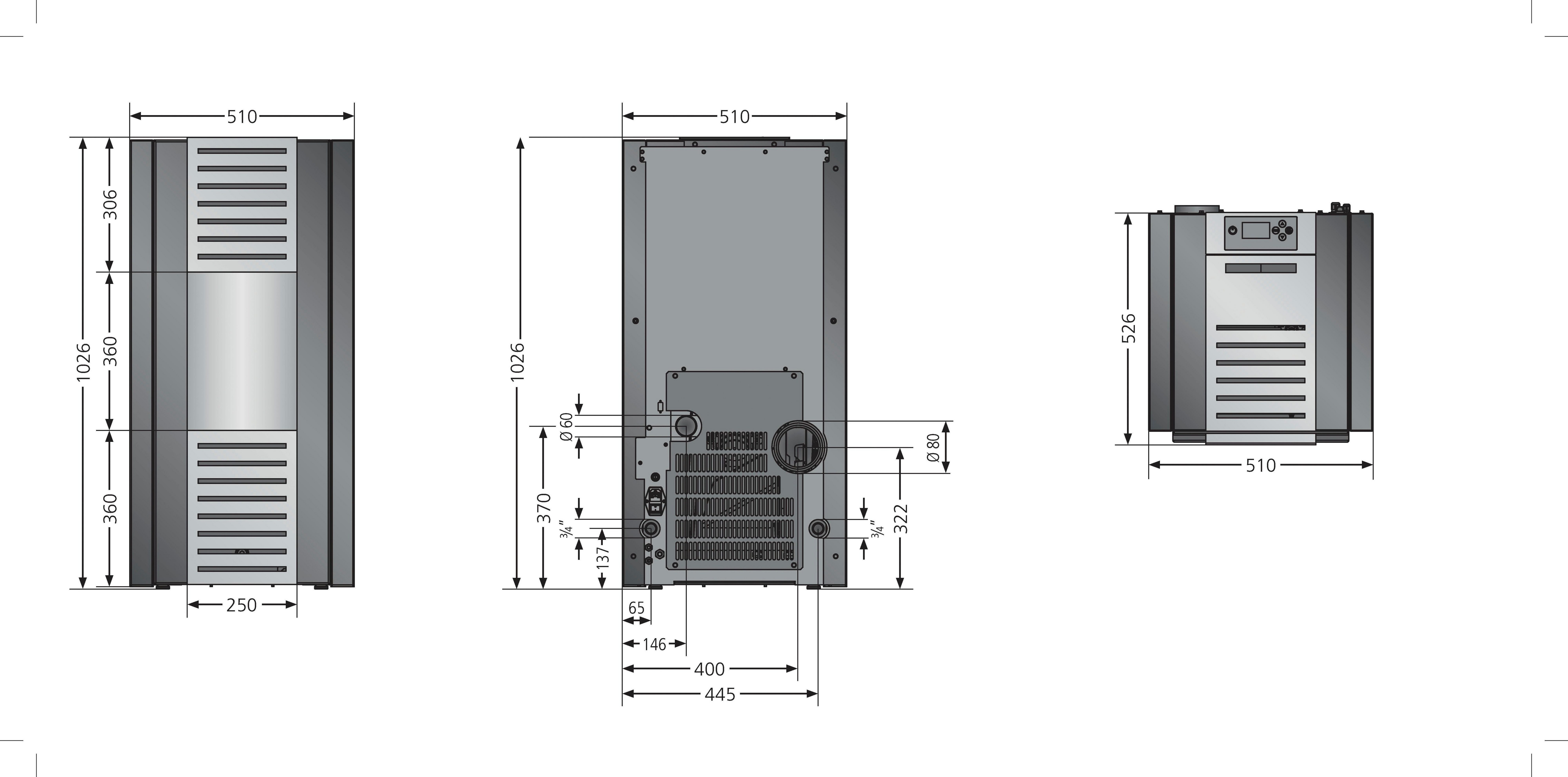 Papermoon Pelletofen Sirkos Aqua 2.0, 9,4 kW, Zeitbrand, (1-tlg)