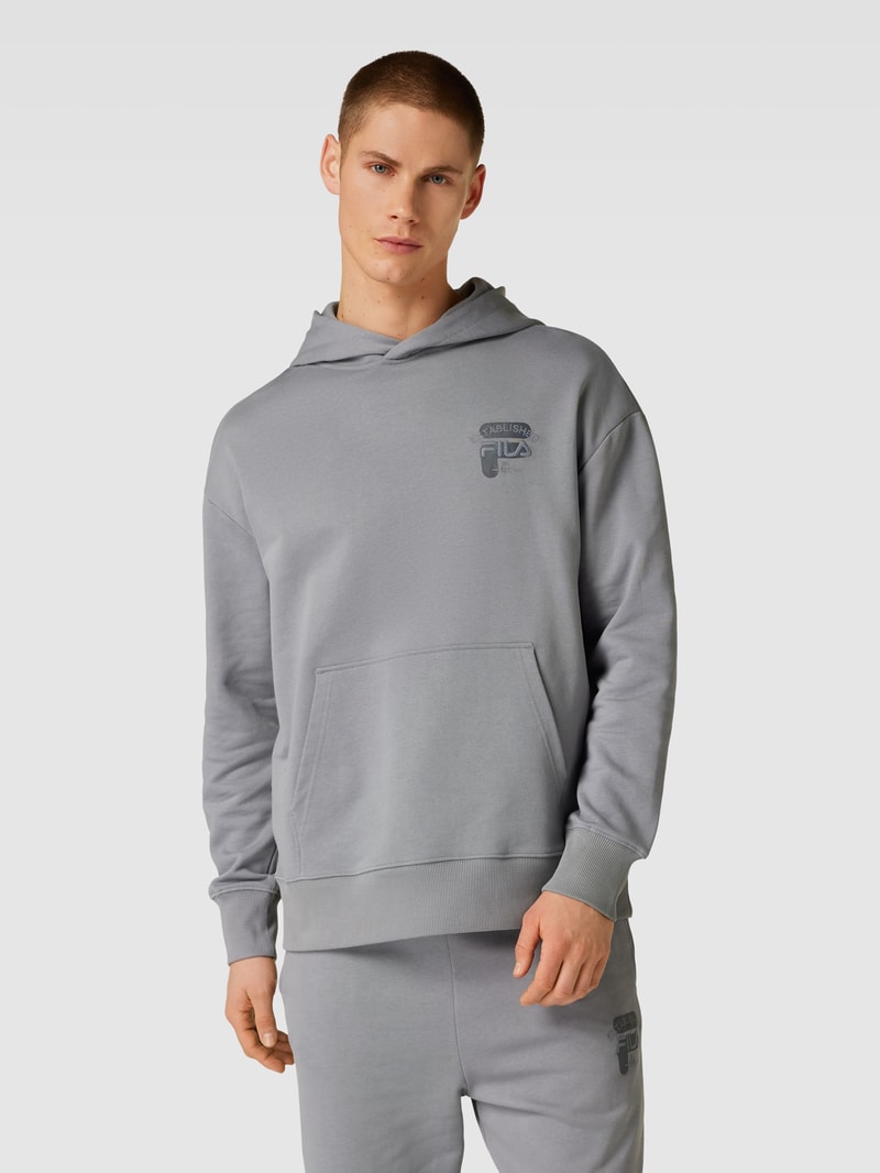 Oversized Hoodie mit Label-Stitching Modell 'BAAR' in anthrazit