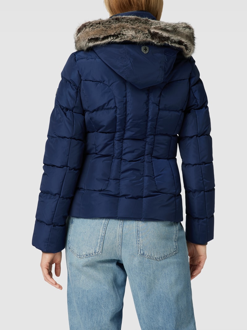 Steppjacke mit Webpelzbesatz Modell 'ASTORIA' in royalblau