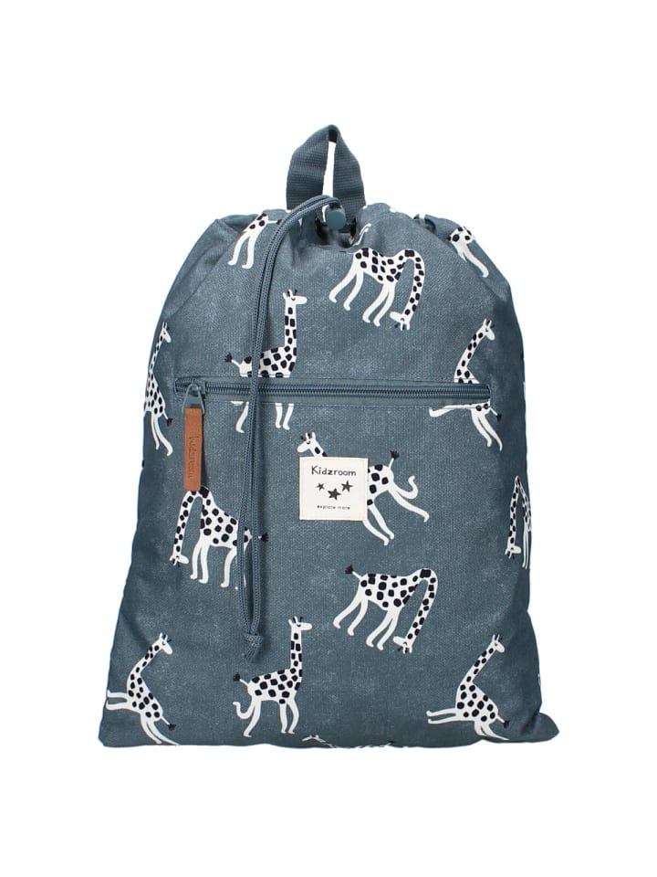 COFI 1453 Kidzroom Turnbeutel mit Giraffen Allover-Print für Jungen und Mädchen in Blau günstig kaufen 32 cm