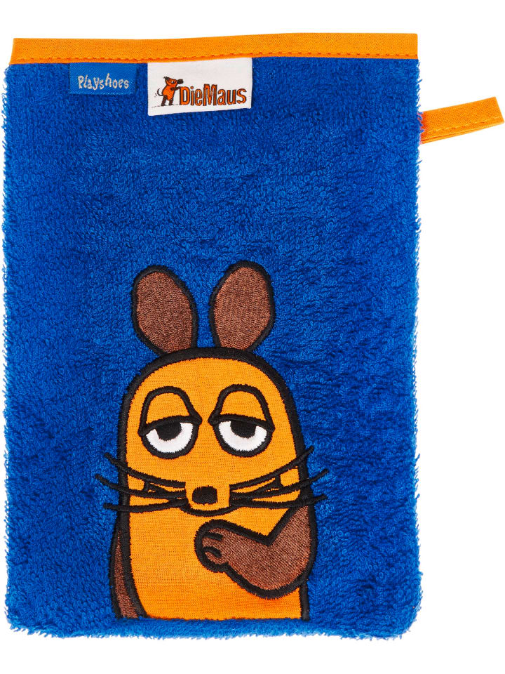 Playshoes Frottee-Waschhandschuh DIE MAUS in Marine günstig kaufen onesize